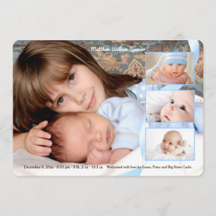 Bekendmaking van de geboorte van drie-foto's van o aankondiging