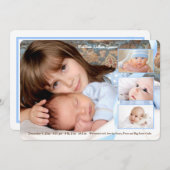 Bekendmaking van de geboorte van drie-foto's van o aankondiging (Voorkant / Achterkant)