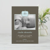 Bekendmaking van de geboorte van omhulde Initialen Aankondiging (Staand voorkant)