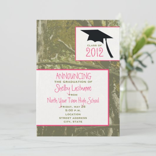 Bekendmaking van de graad Camo & Pink 2012 Kaart (Staand voorkant)