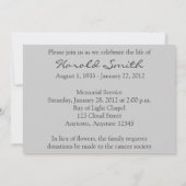 Bekendmaking van de Heavenly Light Memorial Servic Kaart (Achterkant)