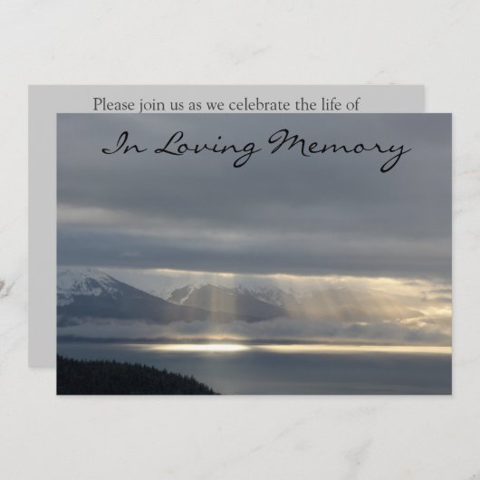 Bekendmaking van de Heavenly Light Memorial Servic Kaart (Voorkant / Achterkant)