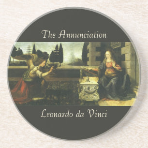 Bekendmaking van de Heer door Leonardo da Vinci Zandsteen Onderzetter