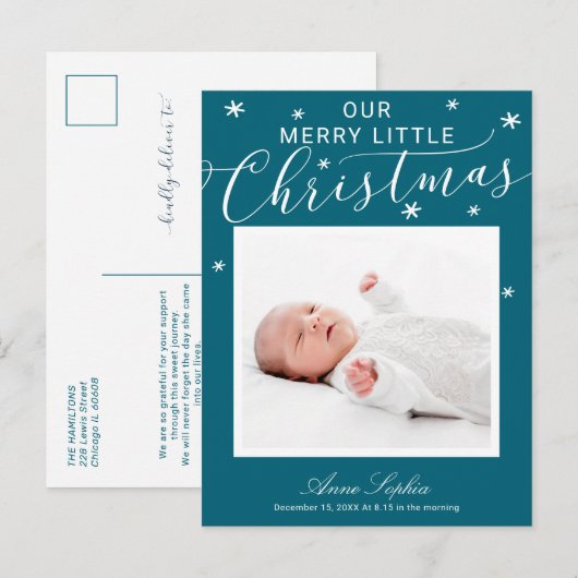 Bekendmaking van de kerstbeker van het script feestdagenkaart (Voorkant / Achterkant)