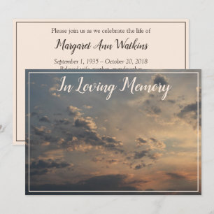 Bekendmaking van de Memorial Service van Sunset Cl Kaart