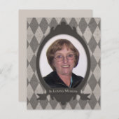 bekendmaking van de memoriale dienst (Voorkant / Achterkant)