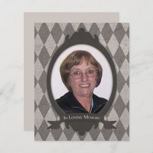 bekendmaking van de memoriale dienst (Voorkant / Achterkant)