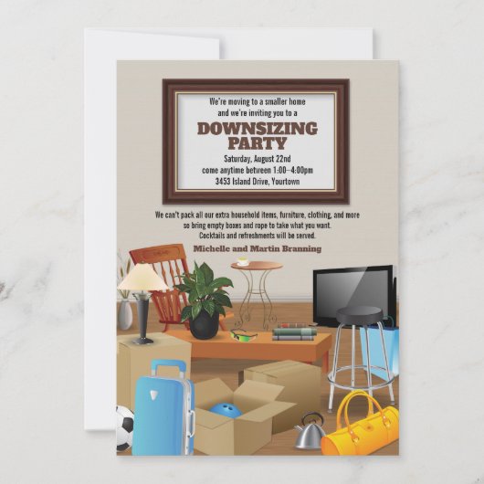 Bekendmaking van de Moving Housewarming Party Kaart (Voorkant)