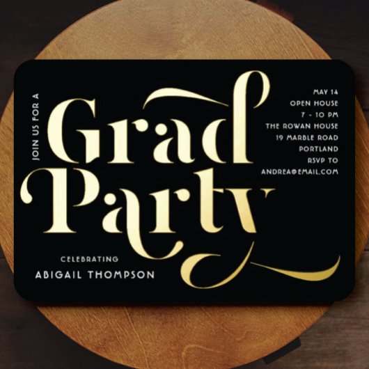 Bekendmaking van de Partij voor de graduatie Echte Folie Uitnodiging