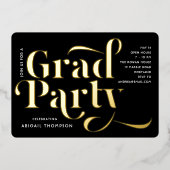 Bekendmaking van de Partij voor de graduatie Echte Folie Uitnodiging (Voorkant)