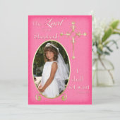 Bekendmaking van de Pink and Gold Cross Foto's Kaart (Staand voorkant)