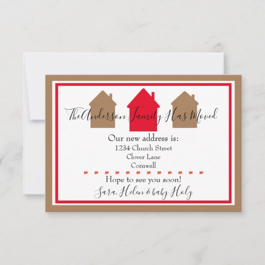 Bekendmaking van de platte Kaart - We zijn verhuis (Voorkant)