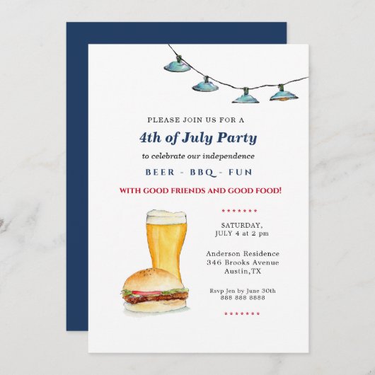 Bekendmaking van de vierde achtertuin BBQ-partij Aankondiging (Voorkant / Achterkant)