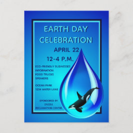 Bekendmaking van de waterval en de orca Earth Day Briefkaart