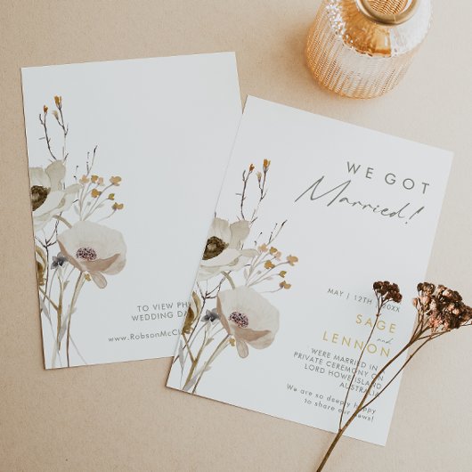Bekendmaking van de Whimsical Wildflower Elopement Kaart