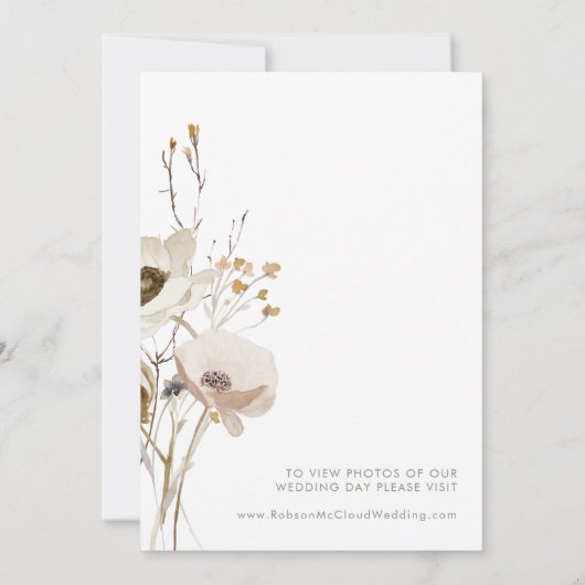 Bekendmaking van de Whimsical Wildflower Elopement Kaart (Achterkant)