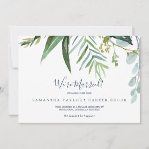 Bekendmaking van de zomerGreenery Elopement Aankondiging