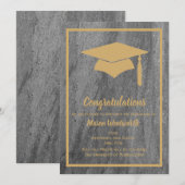 Bekendmaking van Faux Gold & Granite Afstuderen Aankondiging (Voorkant / Achterkant)