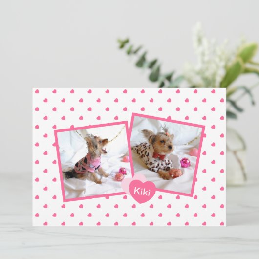Bekendmaking van Girly Pink New Pet Adoption Aankondiging (Staand voorkant)