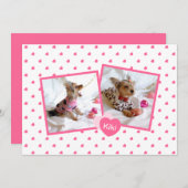 Bekendmaking van Girly Pink New Pet Adoption Aankondiging (Voorkant / Achterkant)