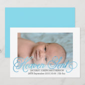 Bekendmaking van Heaven Sent Birth | Jongen Aankondiging (Voorkant / Achterkant)