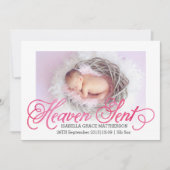 Bekendmaking van Heaven Sent Birth | Meisje Aankondiging (Voorkant)