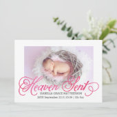 Bekendmaking van Heaven Sent Birth | Meisje Aankondiging (Staand voorkant)