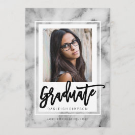 Bekendmaking van het Afstudeerder Chic Marble Typo Aankondiging