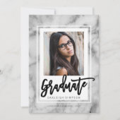 Bekendmaking van het Afstudeerder Chic Marble Typo Aankondiging (Voorkant)