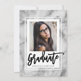 Bekendmaking van het Afstudeerder Chic Marble Typo Aankondiging