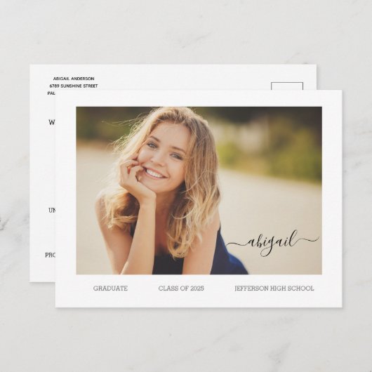 Bekendmaking van het Afstudeerder van het begrotin Briefkaart (Voorkant / Achterkant)