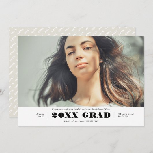 Bekendmaking van het Afstuderen Aankondiging (Voorkant / Achterkant)