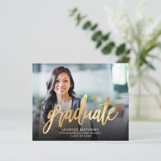 Bekendmaking van het Afstuderen Budget Photo Gold  (Staand voorkant)