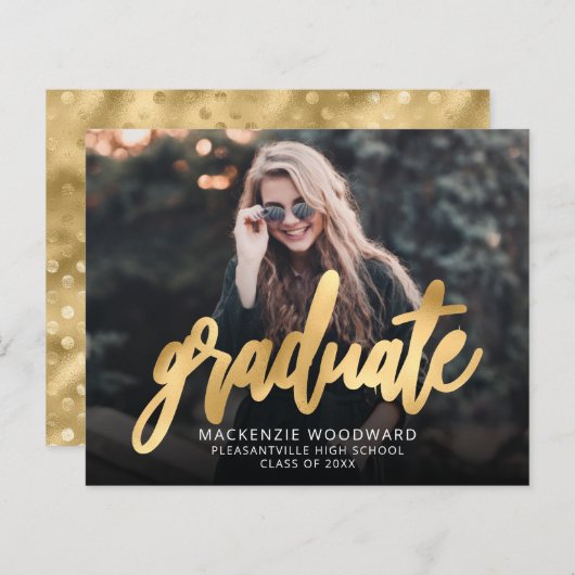 Bekendmaking van het Afstuderen Budget Photo Gold  (Voorkant / Achterkant)