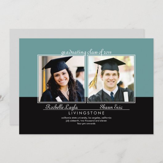 Bekendmaking van het Afstuderen Foto's Kaart (Voorkant / Achterkant)