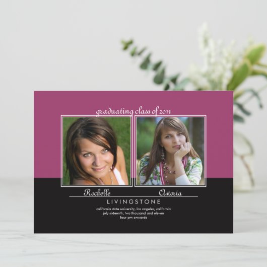 Bekendmaking van het Afstuderen Foto's Kaart (Staand voorkant)