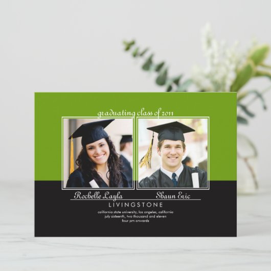 Bekendmaking van het Afstuderen Foto's Kaart (Staand voorkant)