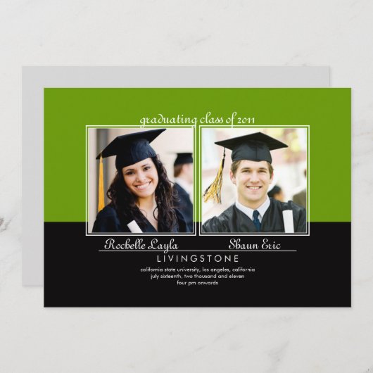 Bekendmaking van het Afstuderen Foto's Kaart (Voorkant / Achterkant)