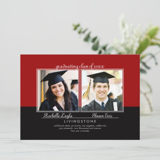 Bekendmaking van het Afstuderen Foto's Kaart (Staand voorkant)