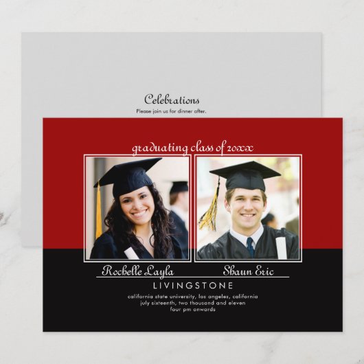 Bekendmaking van het Afstuderen Foto's Kaart (Voorkant / Achterkant)