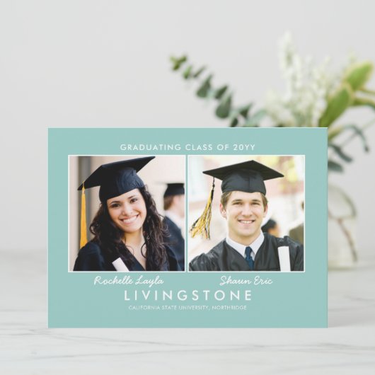 Bekendmaking van het Afstuderen Foto's Kaart (Staand voorkant)