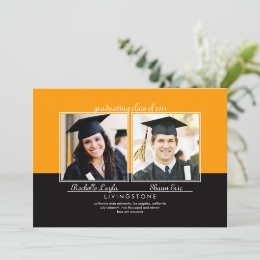 Bekendmaking van het Afstuderen Foto's Kaart (Staand voorkant)