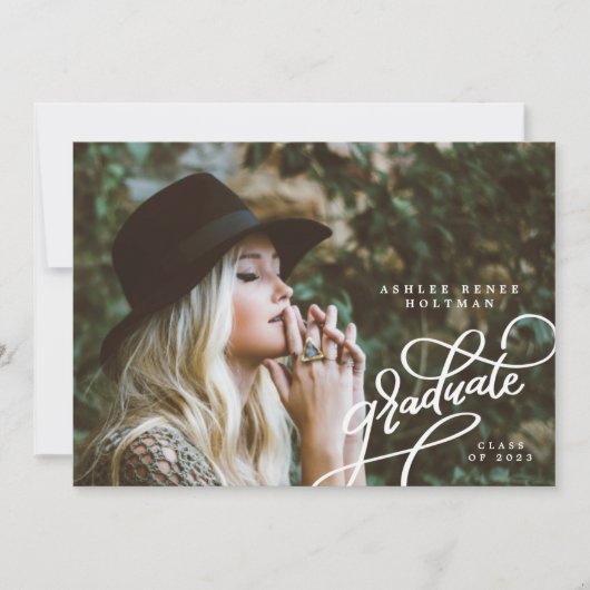 Bekendmaking van het Afstuderen Fun Corner Script Kaart (Voorkant)