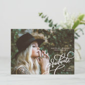 Bekendmaking van het Afstuderen Fun Corner Script Kaart (Staand voorkant)