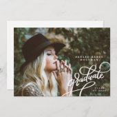 Bekendmaking van het Afstuderen Fun Corner Script Kaart (Voorkant / Achterkant)