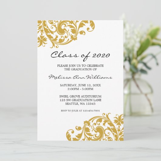 Bekendmaking van het Afstuderen Gold en Black Swir Kaart (Staand voorkant)