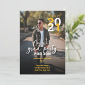 bekendmaking van het afstuderen; Partij Save The Date (Staand voorkant)