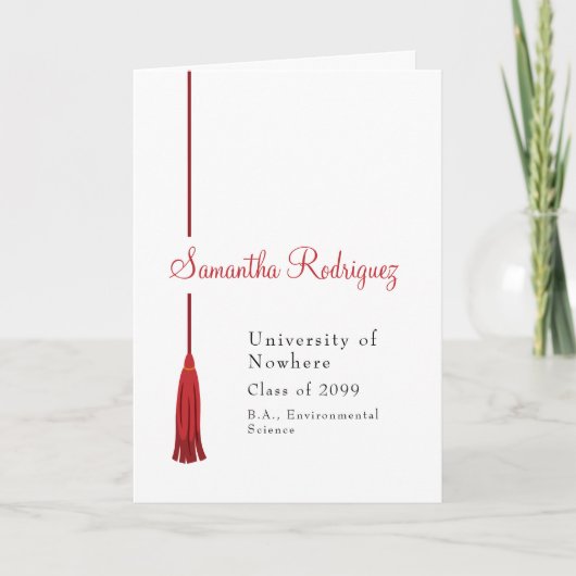 Bekendmaking van het Afstuderen Red Tassel (Voorkant)