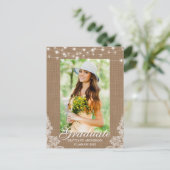 Bekendmaking van het Afstuderen van Burlap Lace Li Briefkaart (Staand voorkant)