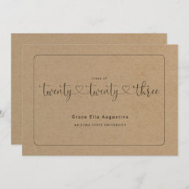 Bekendmaking van het Afstuderen van Cute Woman Kaart